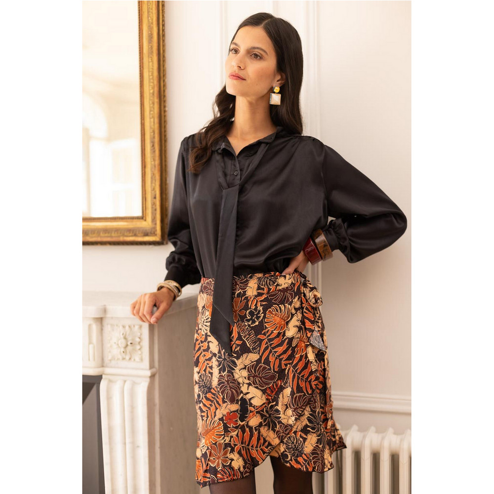 Blouse Lavallière Meng noir - 3S. x Réédition - Modalova