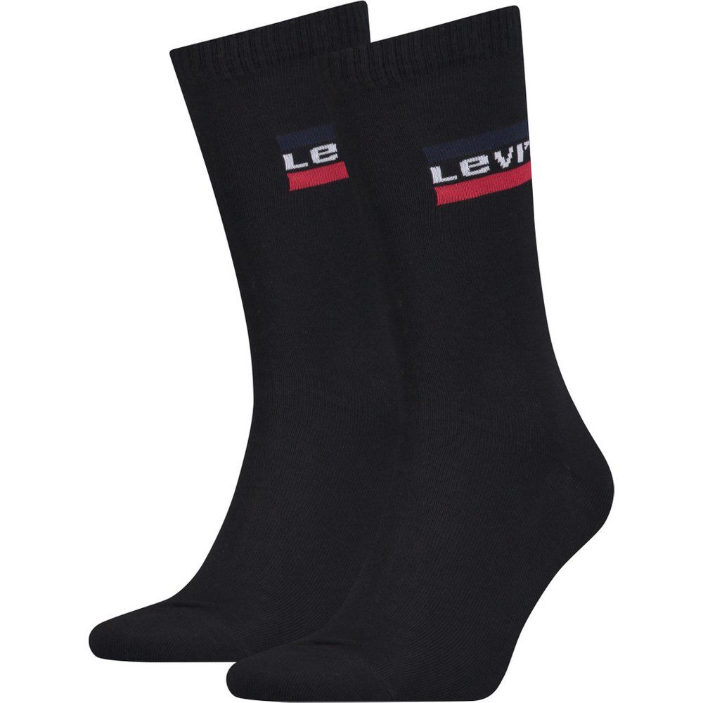 Lot de 2 paires de chaussettes unisexe - Noir en coton - Levi's Underwear - Modalova