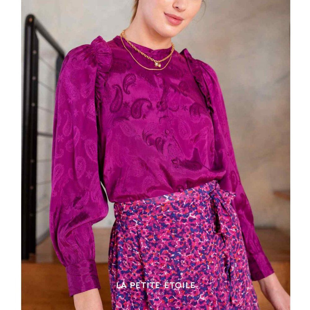 Blouse Izana violet en viscose - La Petite Etoile - Modalova