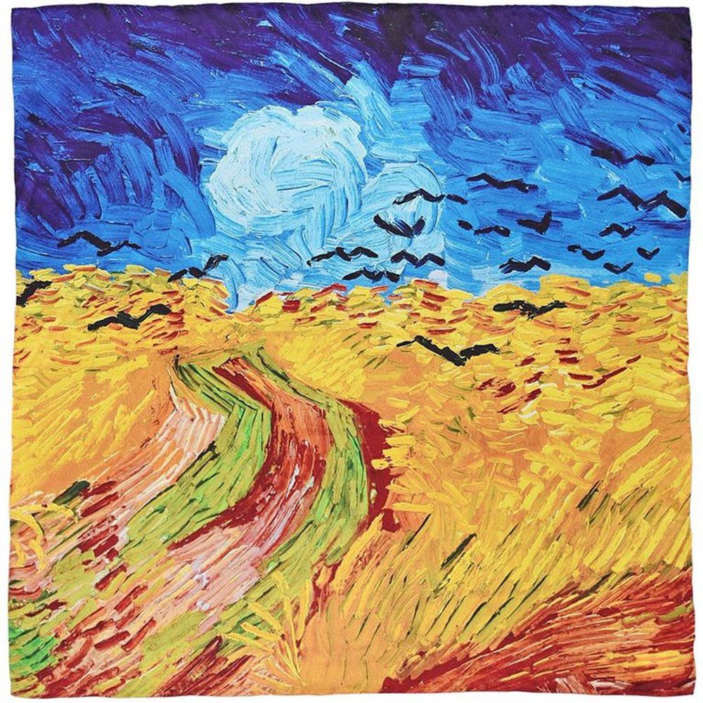 Carré de soie Van Gogh Champ de blé aux corbeaux - SILKART - Modalova