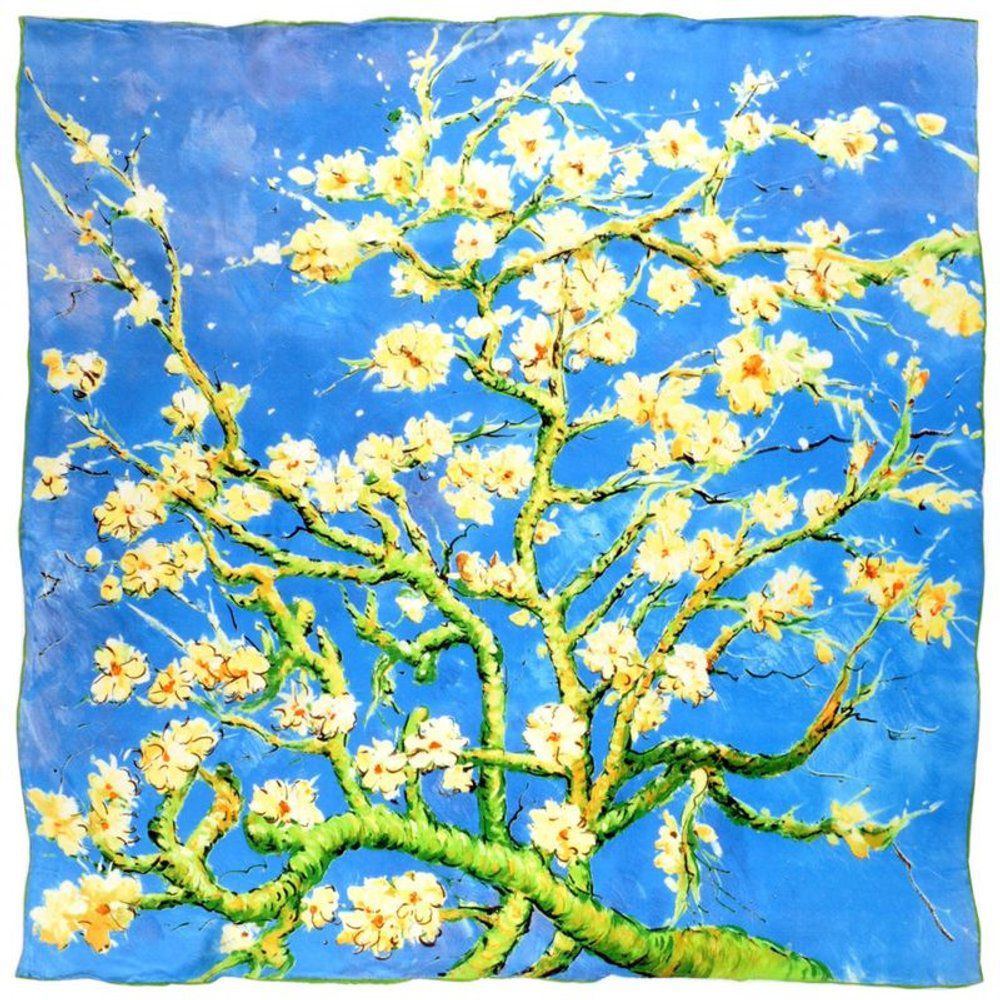 Carré de soie Van Gogh Amandiers en fleurs - SILKART - Modalova
