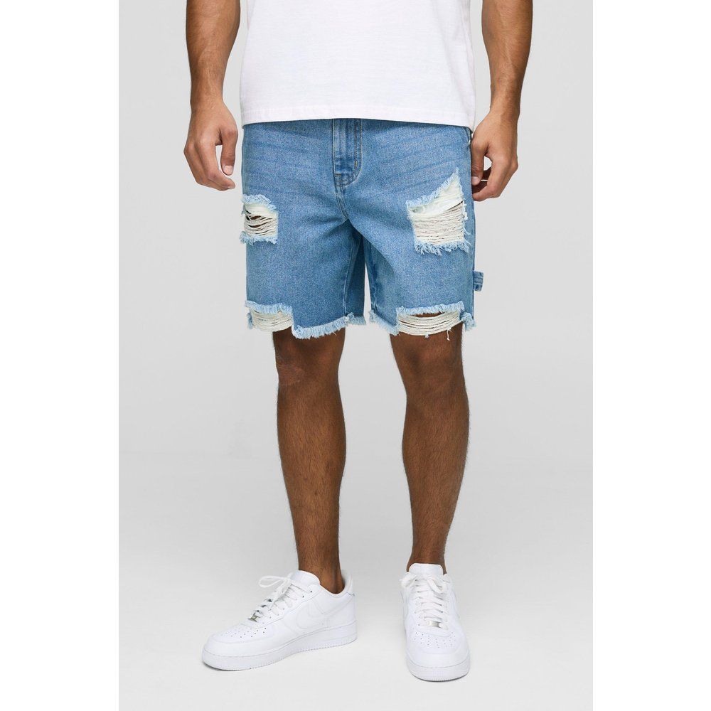 Short large mi-long en jean déchiré - 28 - Boohooman - Modalova