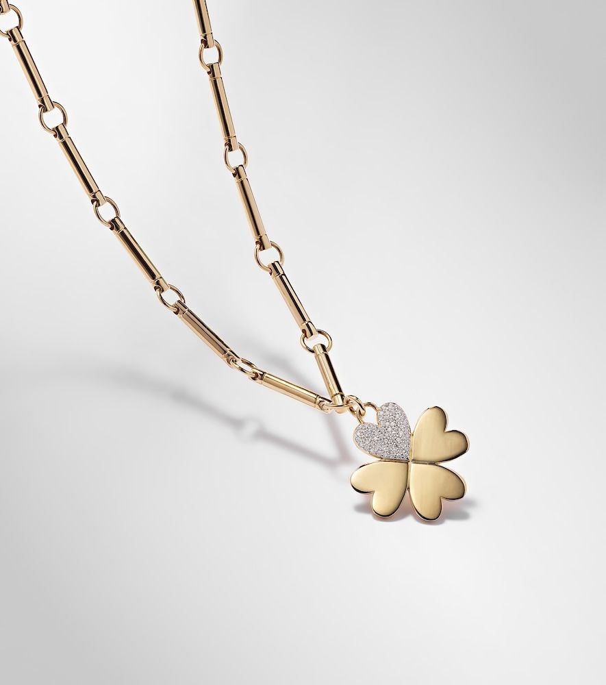 Collier Four Heart Clover en or 18 ct et diamants - FoundRae - Modalova