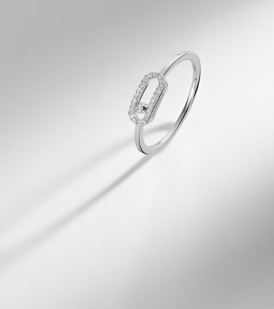 Bague Move Uno en or blanc 18 ct et diamants - Messika - Modalova