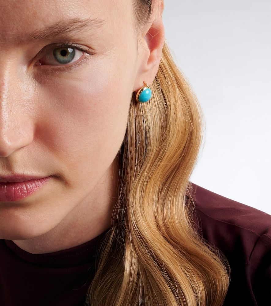 Boucles d’oreilles Blue Eye en or 14 ct et turquoise - Ileana Makri - Modalova