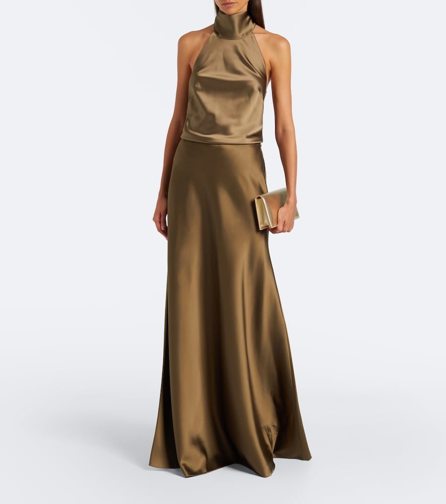 Jupe longue Masina en satin - Ralph Lauren Collection - Modalova