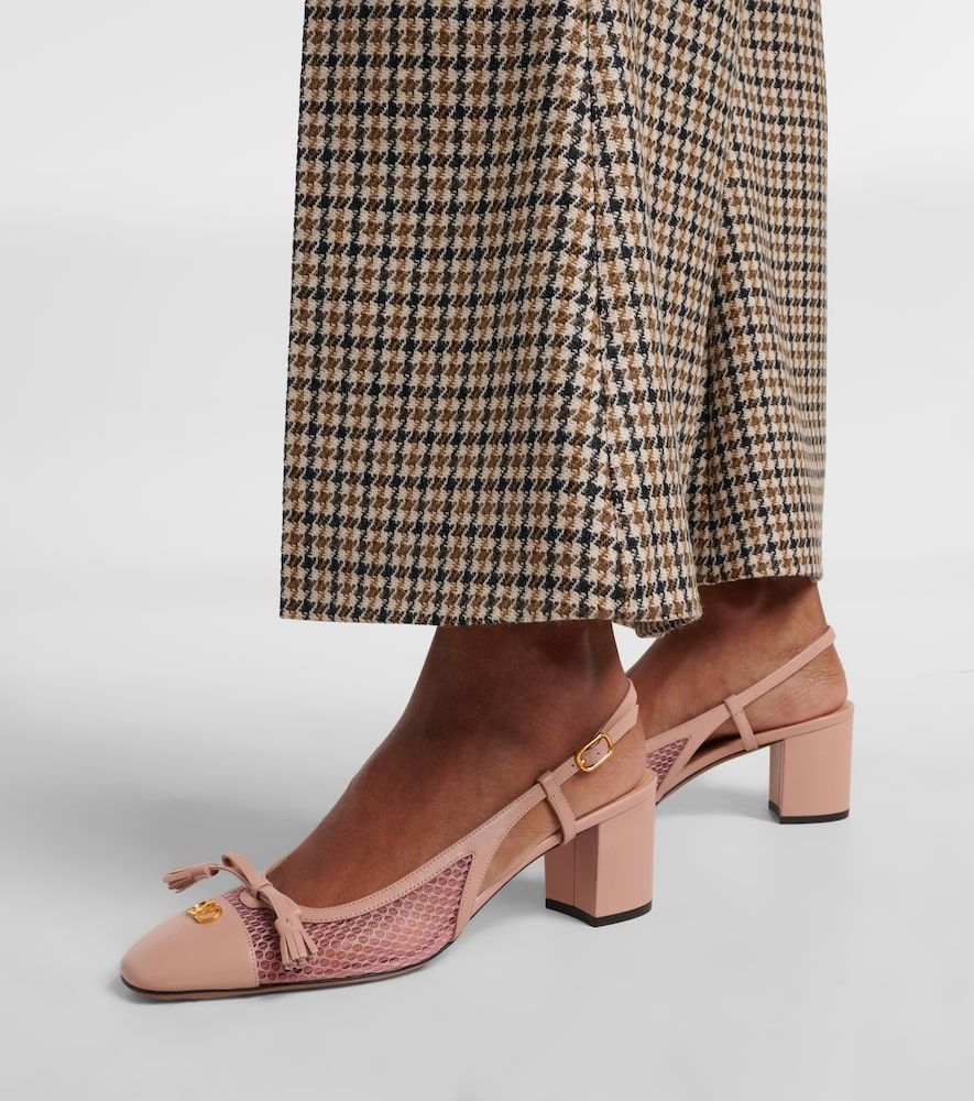 Escarpins slingback VLogo en cuir et résille - Valentino Garavani - Modalova