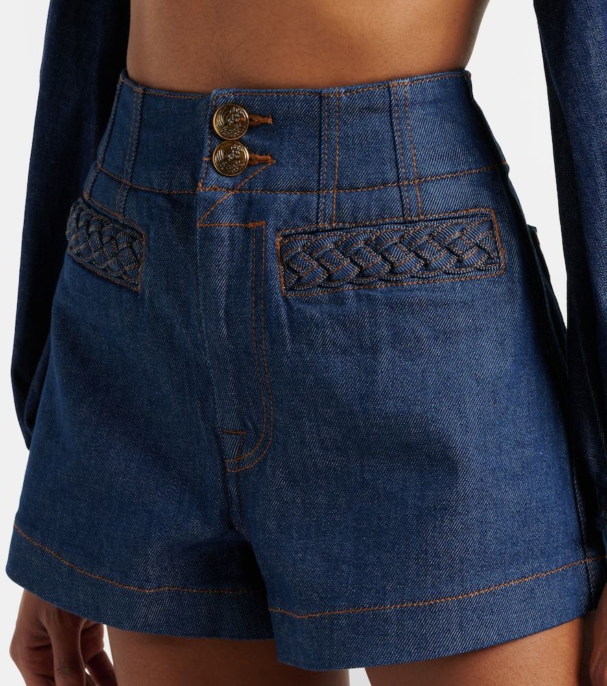 Short Aster à taille haute en coton mélangé - Zimmermann - Modalova
