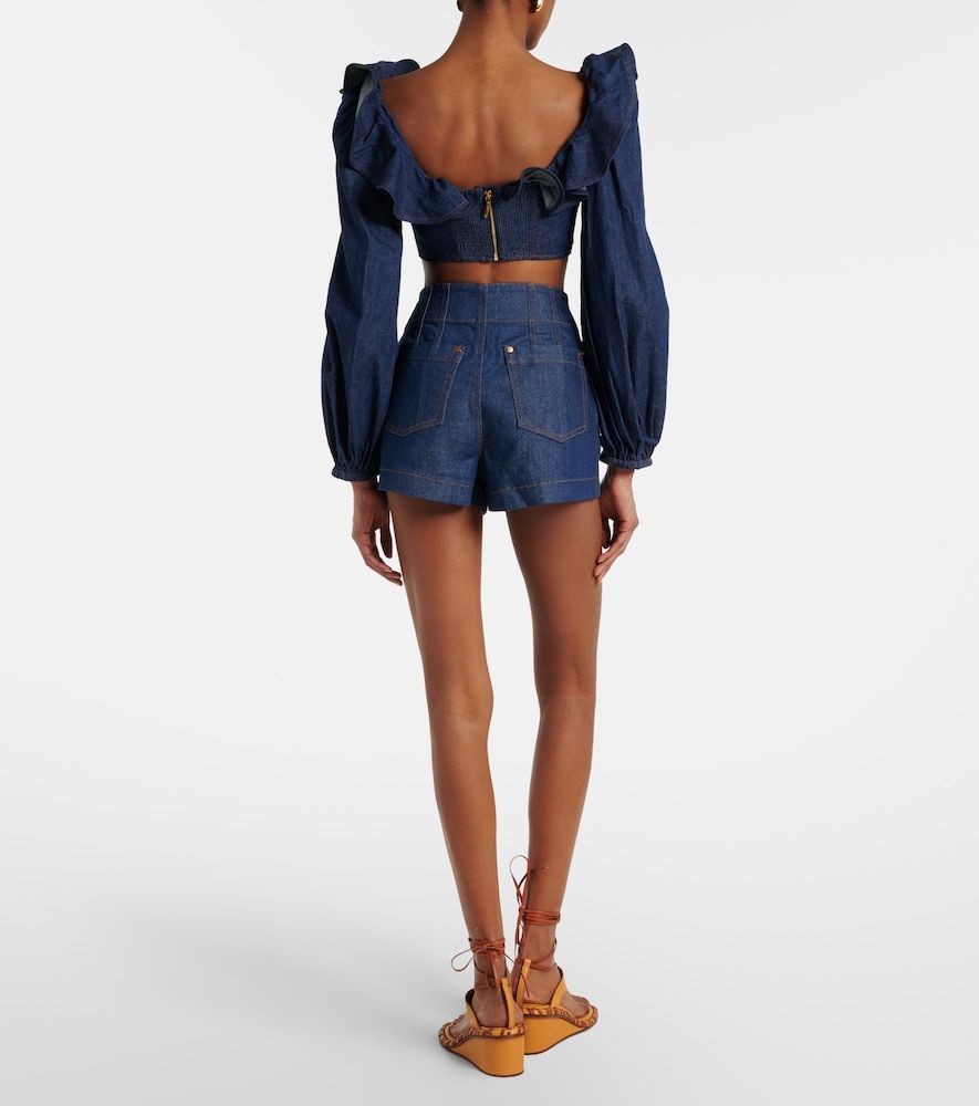 Short Aster à taille haute en coton mélangé - Zimmermann - Modalova