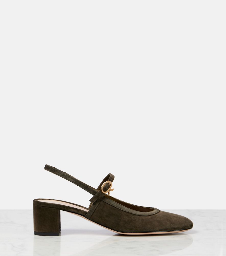 Escarpins slingback en daim et cuir - Gianvito Rossi - Modalova