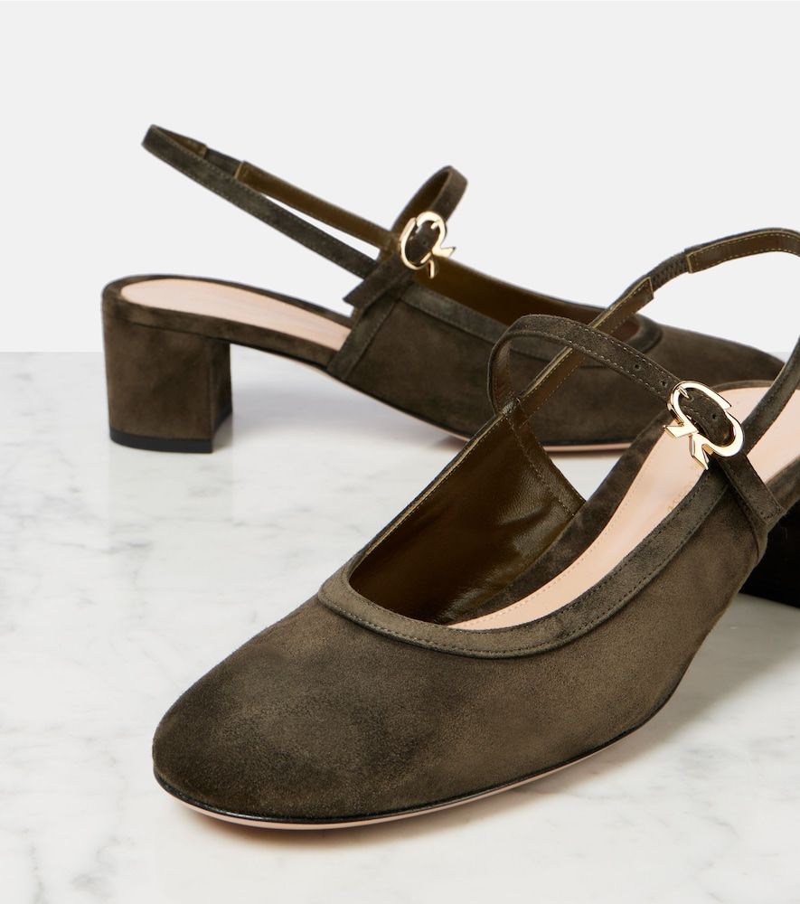 Escarpins slingback en daim et cuir - Gianvito Rossi - Modalova