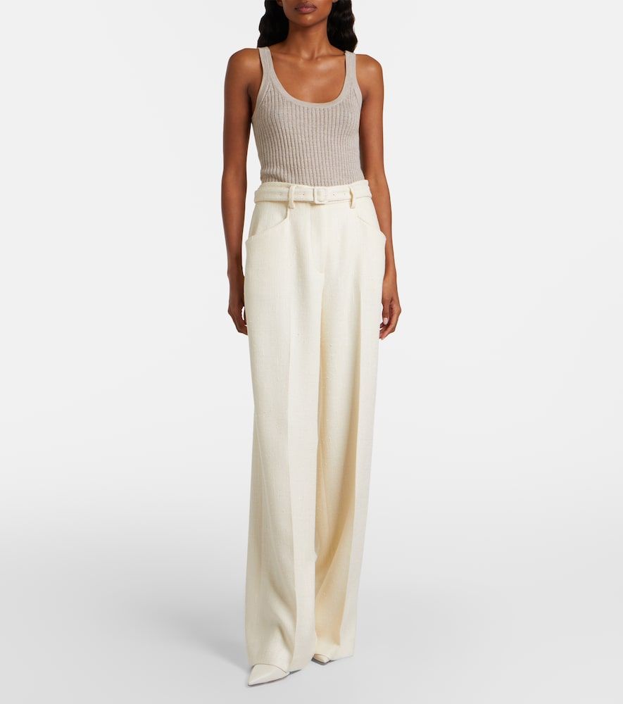 Pantalon ample Norman en soie et laine à ceinture - Gabriela Hearst - Modalova
