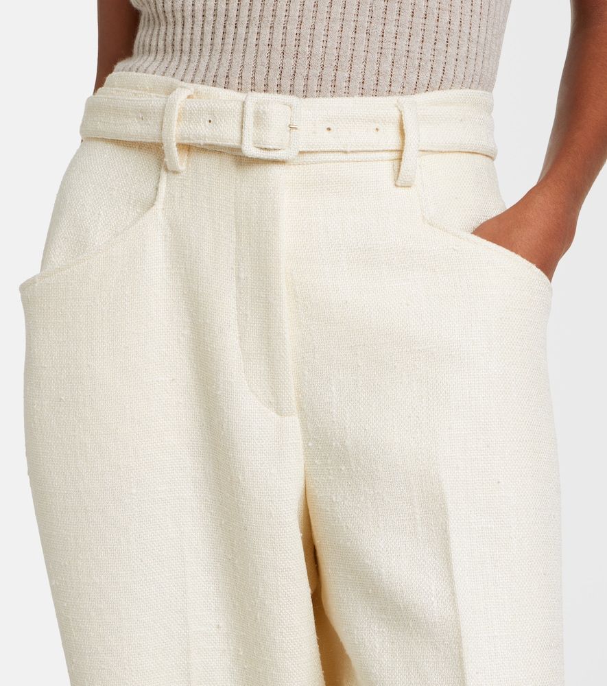 Pantalon ample Norman en soie et laine à ceinture - Gabriela Hearst - Modalova