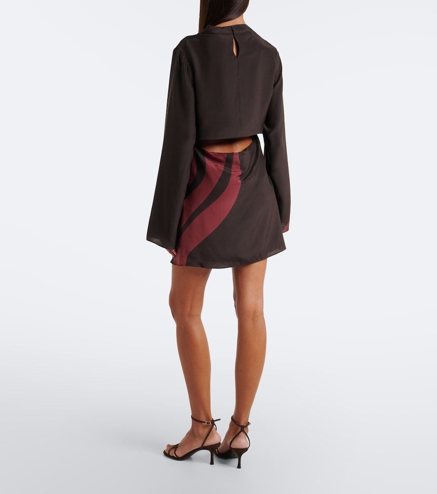 Robe en satin de soie à imprimé - SIR - Modalova