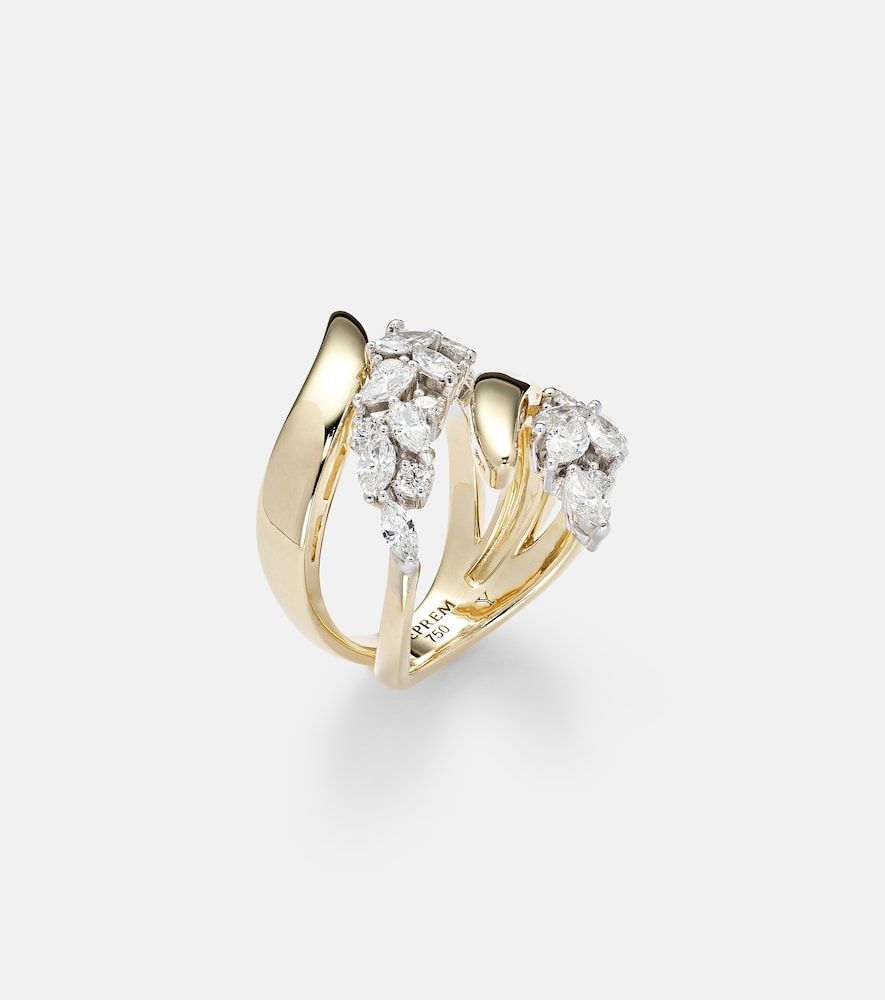 Bague Golden Strada en or jaune et blanc 18 ct et diamants - Yeprem - Modalova
