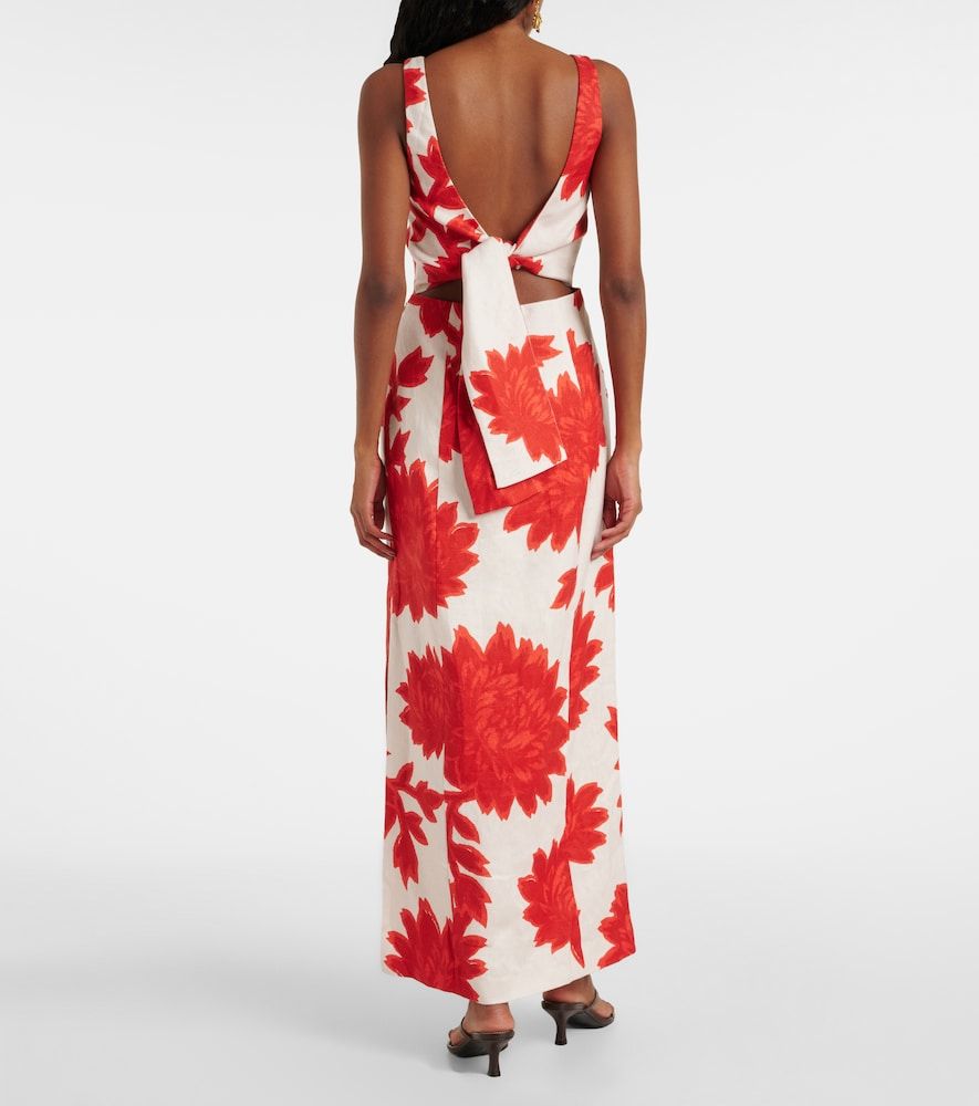 Robe longue en lin à motif floral - SIR - Modalova