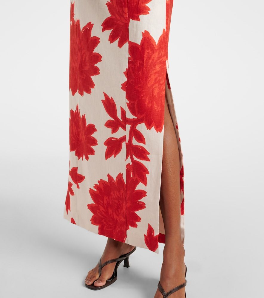 Robe longue en lin à motif floral - SIR - Modalova