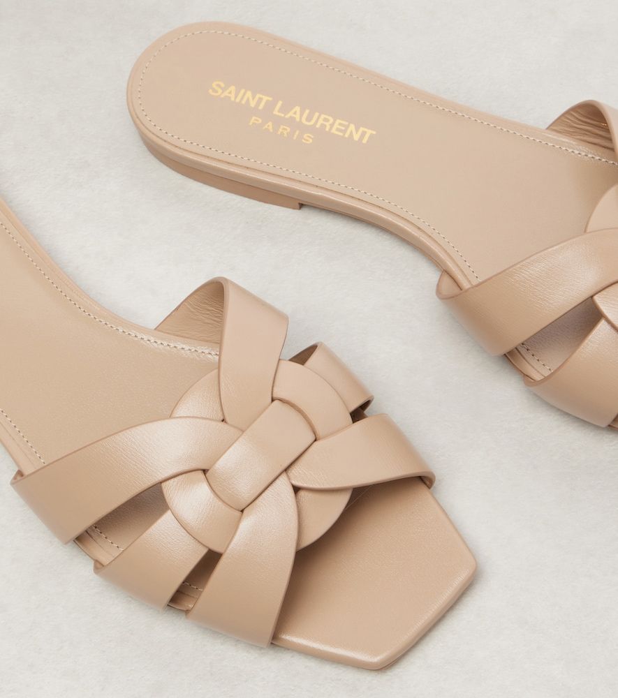 Mules Tribute Nu Pieds 05 en cuir - Saint Laurent - Modalova