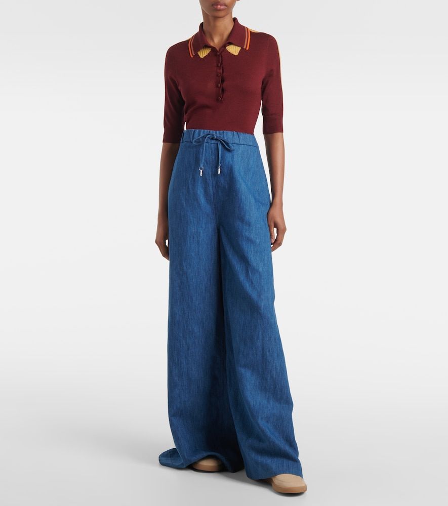 Pantalon ample Gelos à taille haute en coton et lin - Gabriela Hearst - Modalova