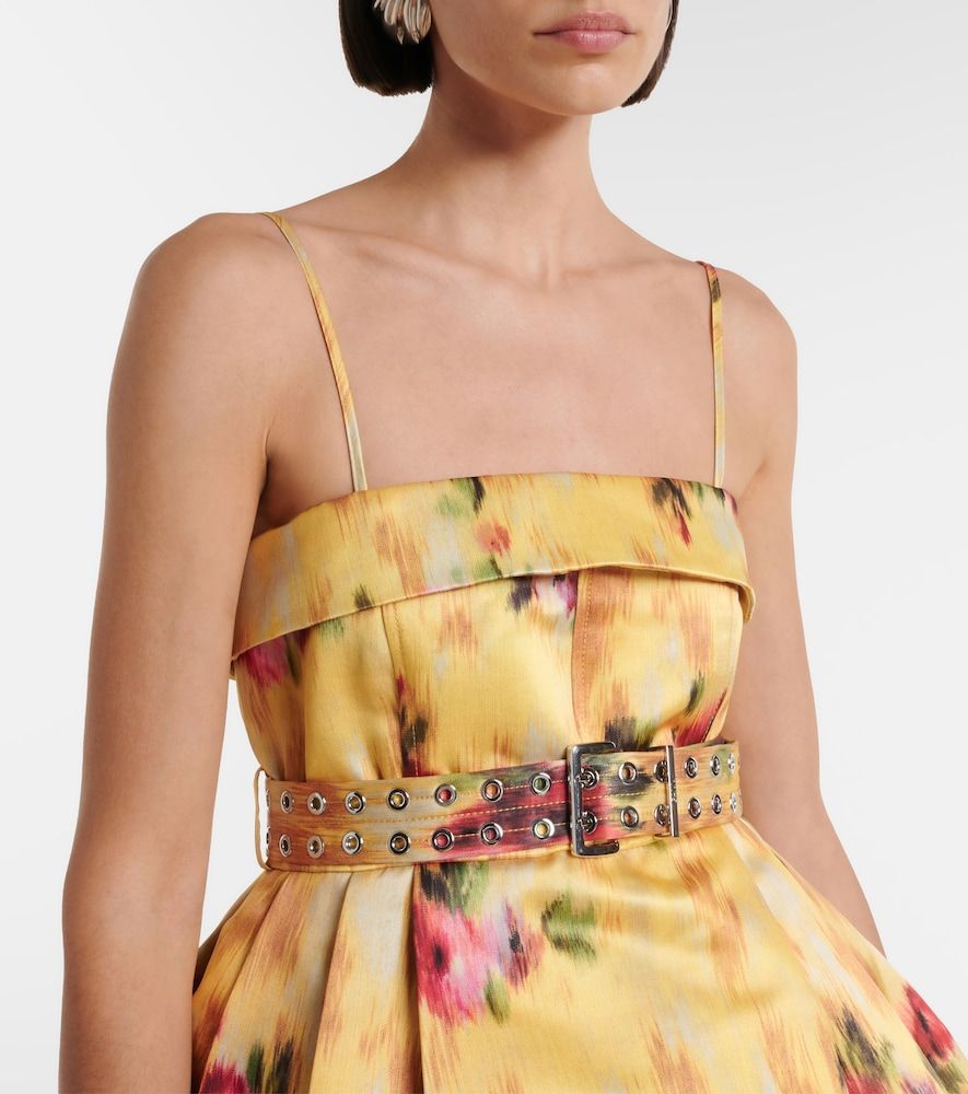 Robe plissée en satin imprimé - Ganni - Modalova