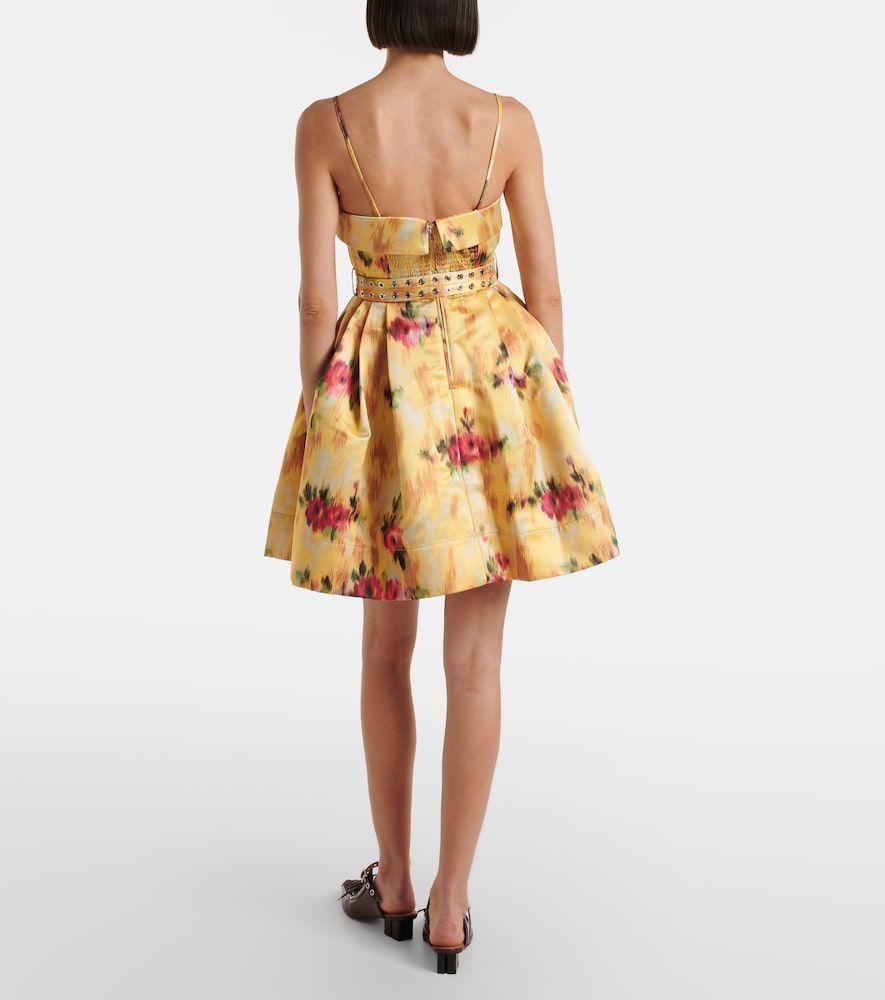 Robe plissée en satin imprimé - Ganni - Modalova