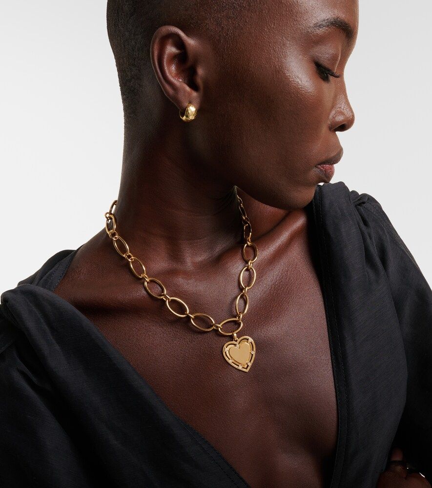 Collier Love Heart Token en or 18 ct et diamants - FoundRae - Modalova