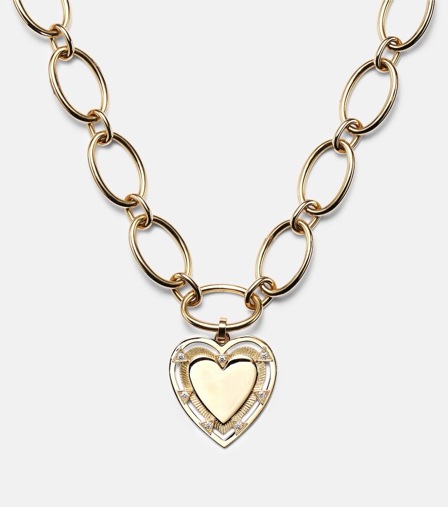 Collier Love Heart Token en or 18 ct et diamants - FoundRae - Modalova