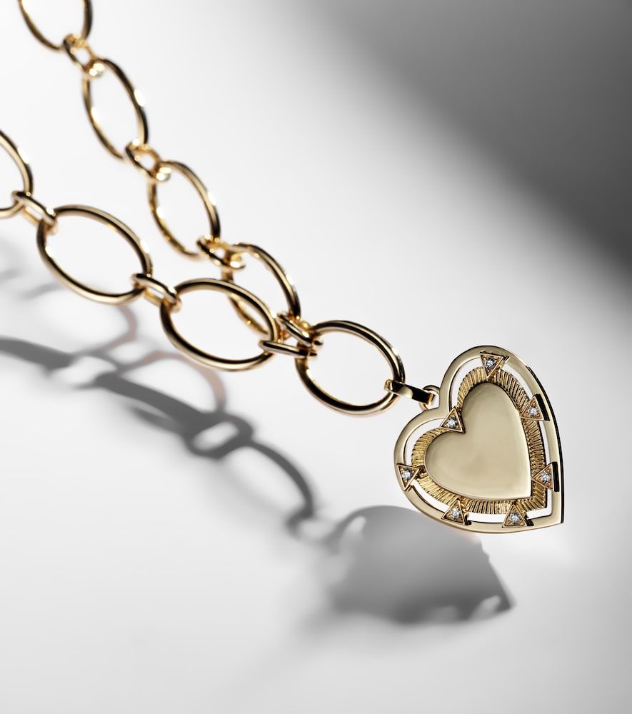 Collier Love Heart Token en or 18 ct et diamants - FoundRae - Modalova