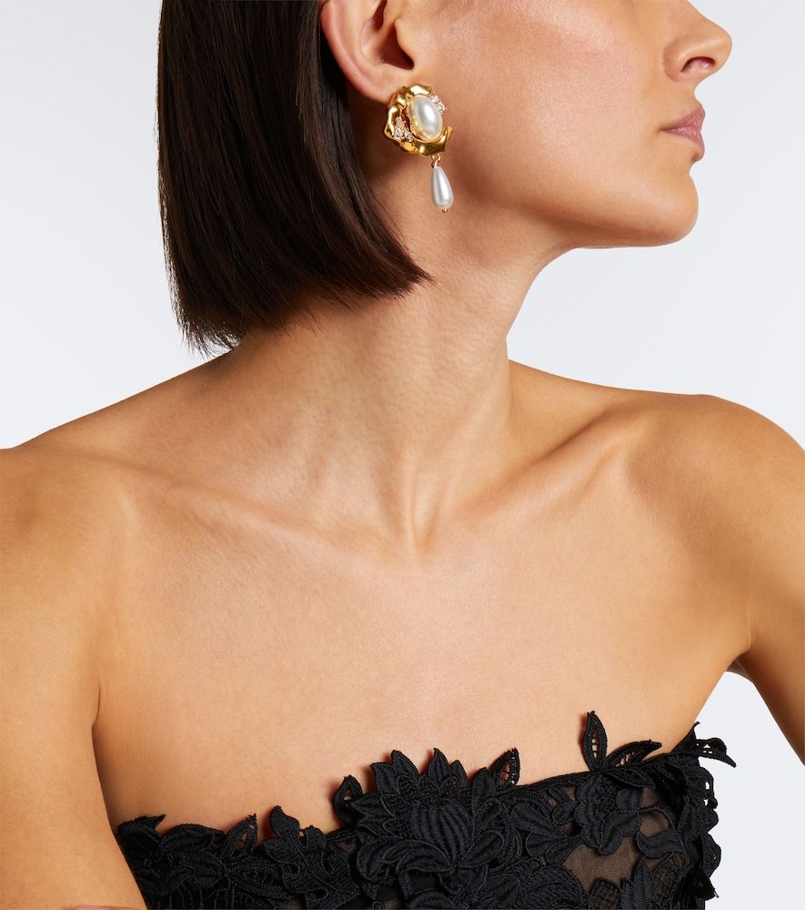 Boucles d'oreilles en perles fantaisie - Oscar de la Renta - Modalova