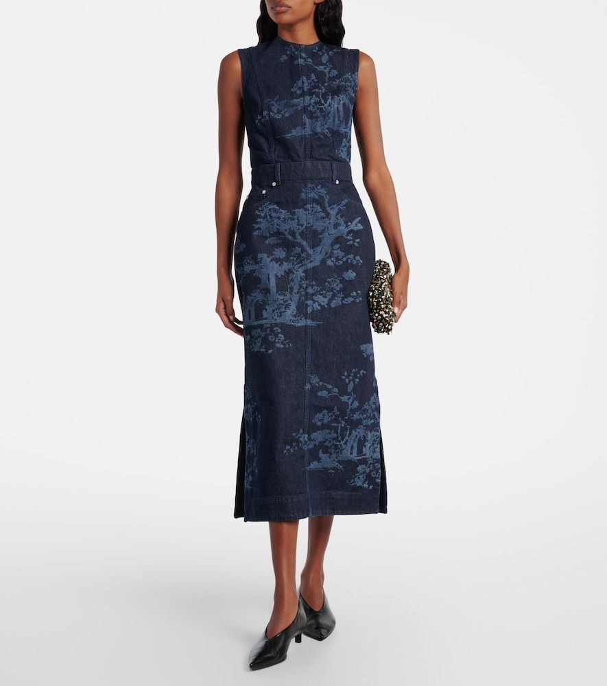 Erdem Robe crayon imprimée en jean - Erdem - Modalova
