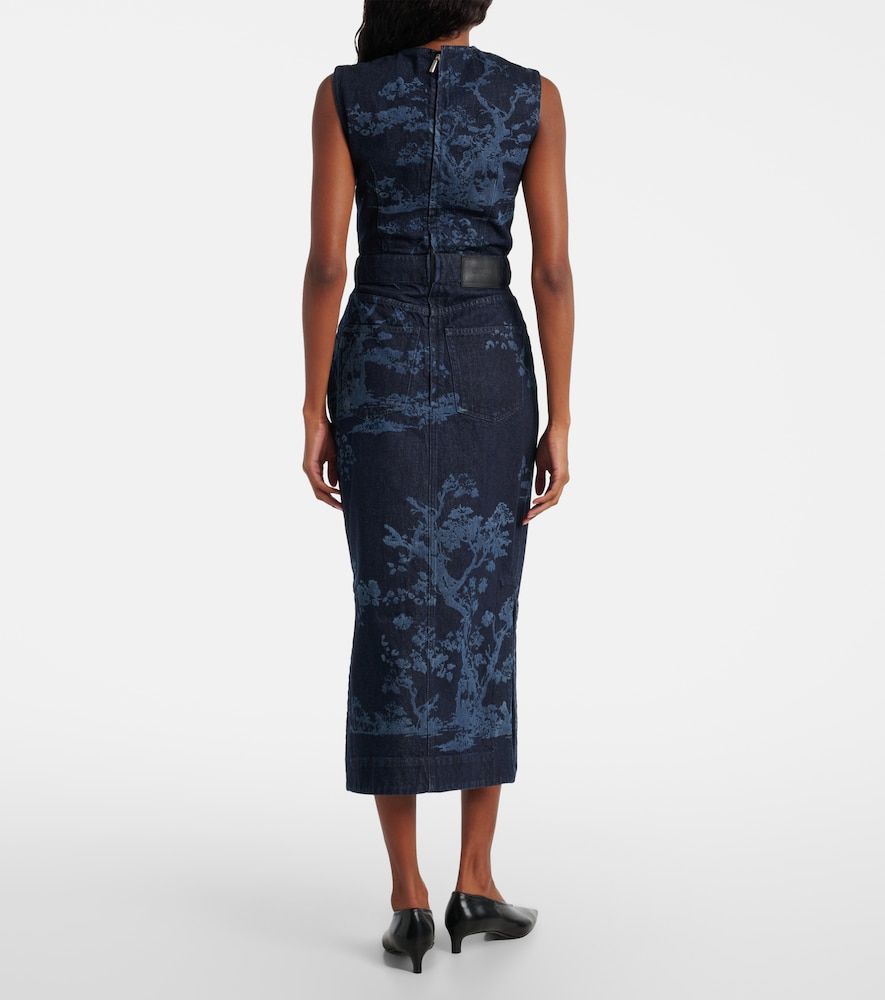 Erdem Robe crayon imprimée en jean - Erdem - Modalova