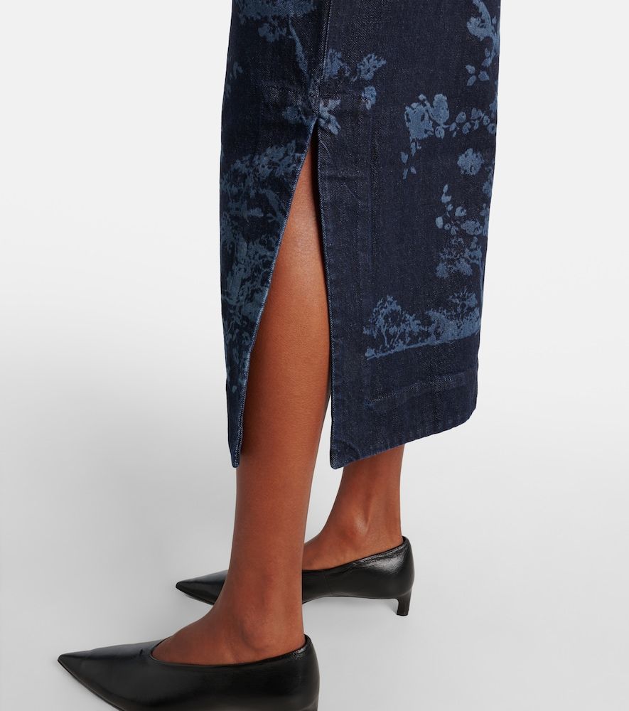 Erdem Robe crayon imprimée en jean - Erdem - Modalova