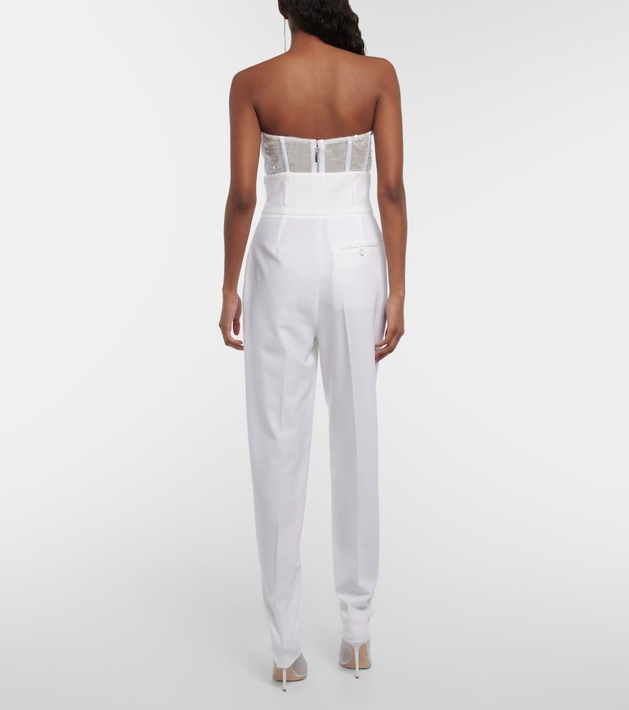 Pantalon de mariée slim en laine mélangée - Nensi Dojaka - Modalova