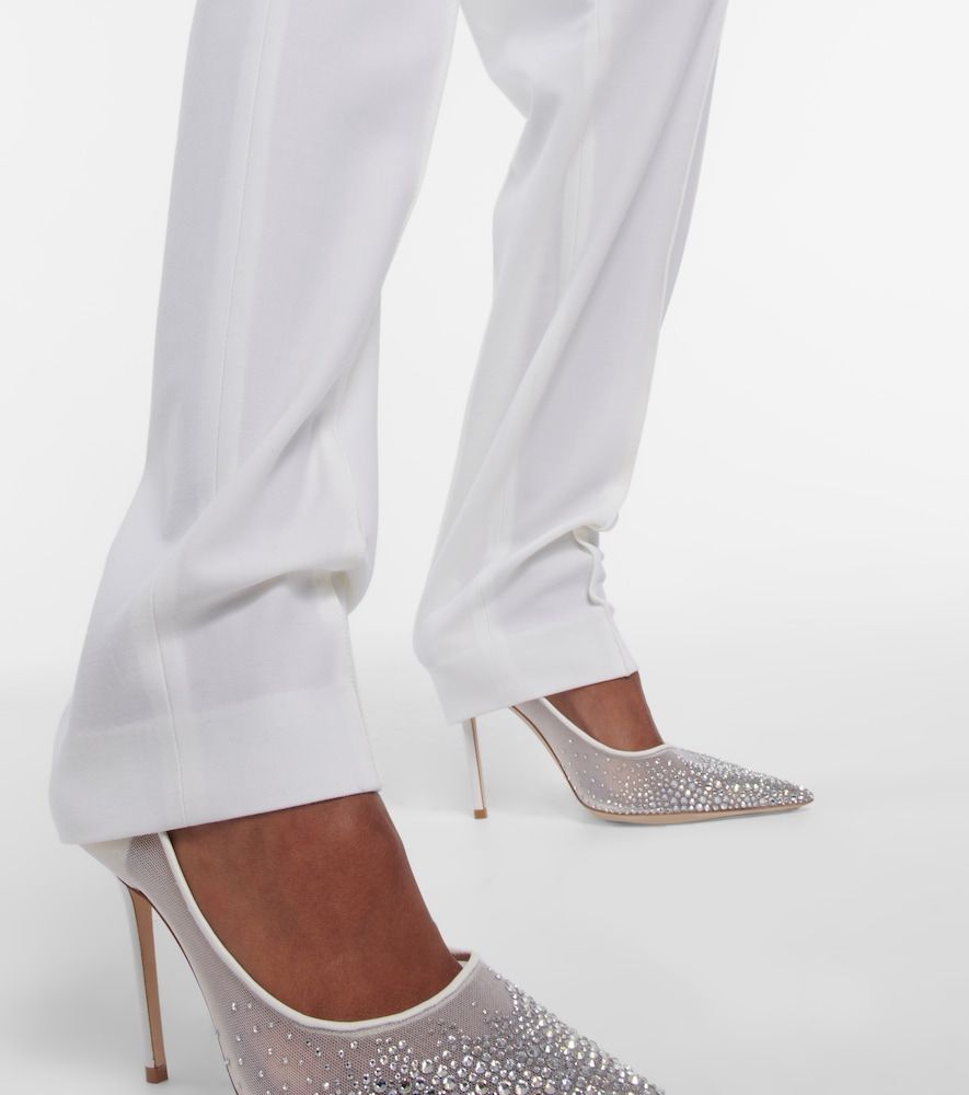 Pantalon de mariée slim en laine mélangée - Nensi Dojaka - Modalova
