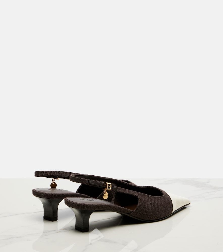 Escarpins slingback en toile et cuir - Tod's - Modalova