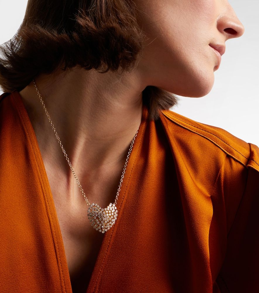 Collier Heart Large en or 14 ct et diamants - Sydney Evan - Modalova