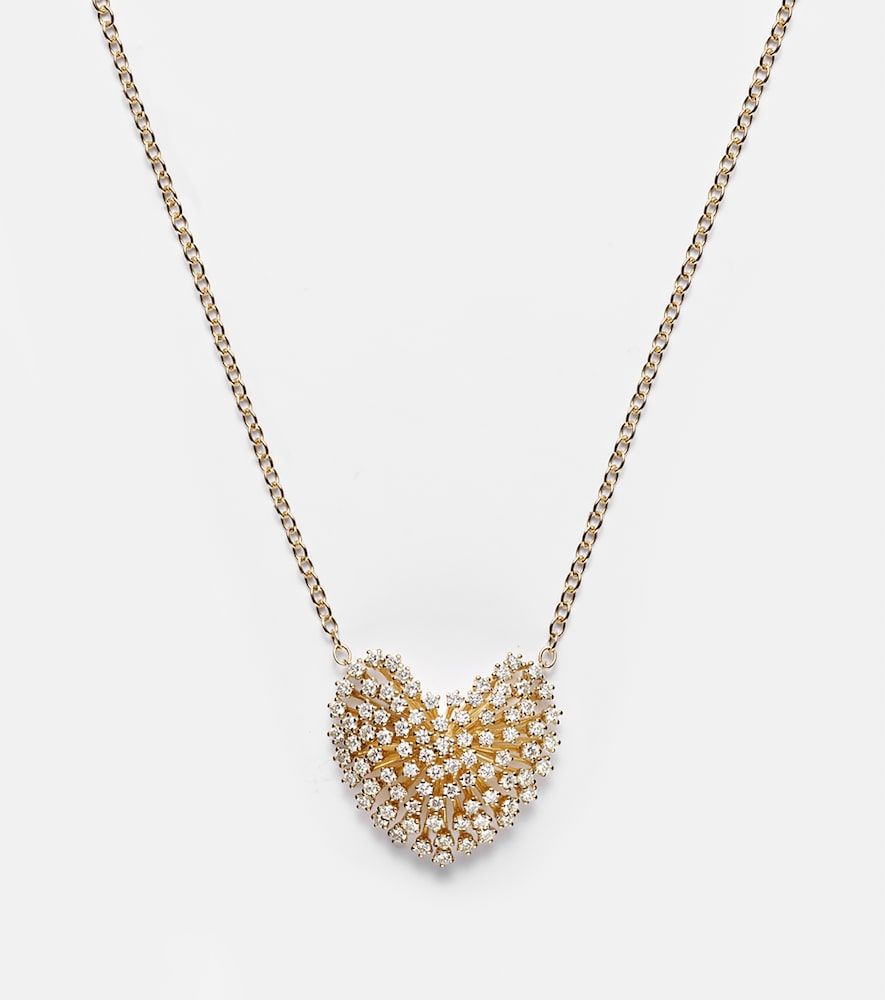 Collier Heart Large en or 14 ct et diamants - Sydney Evan - Modalova