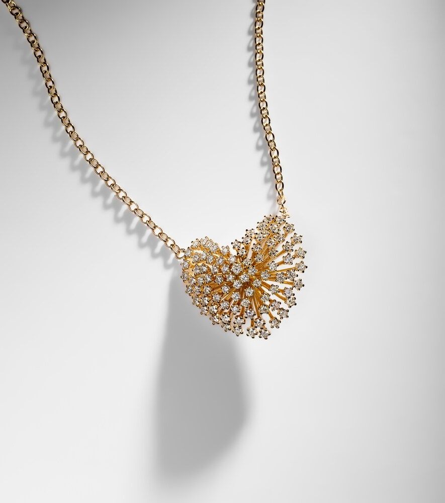 Collier Heart Large en or 14 ct et diamants - Sydney Evan - Modalova