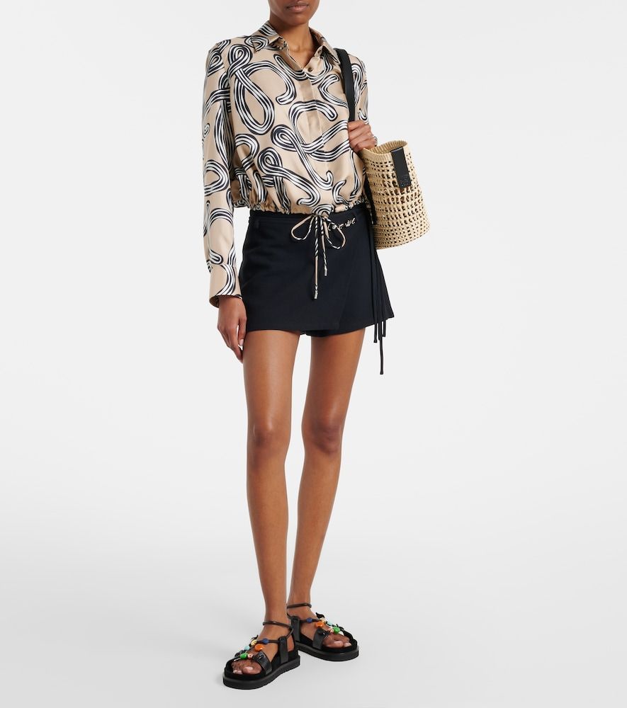 Jupe-short Paula's Ibiza en coton et soie - Loewe - Modalova