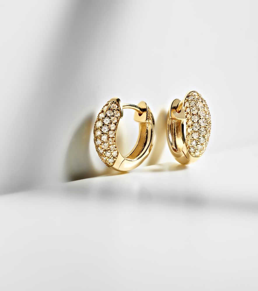 Boucles d'oreilles Puffy en or 14 ct et diamants - Sydney Evan - Modalova