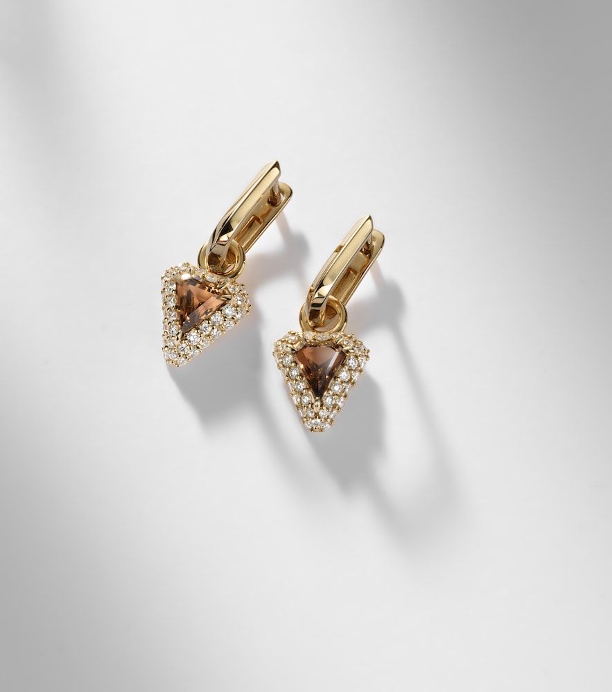 Boucles d’oreilles Power en or 14 ct, diamants et grenat - Stone and Strand - Modalova