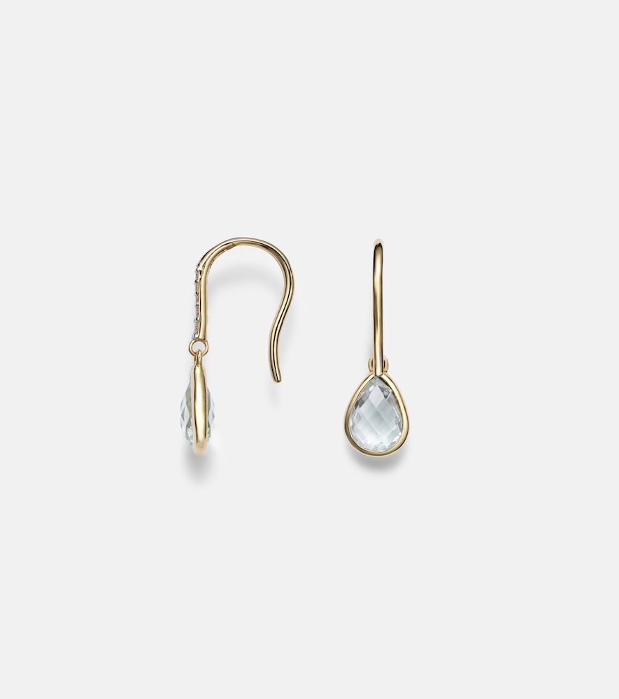 Boucles d’oreilles en or jaune 14 ct (585/1000) avec améthyste et diamants - Mateo - Modalova