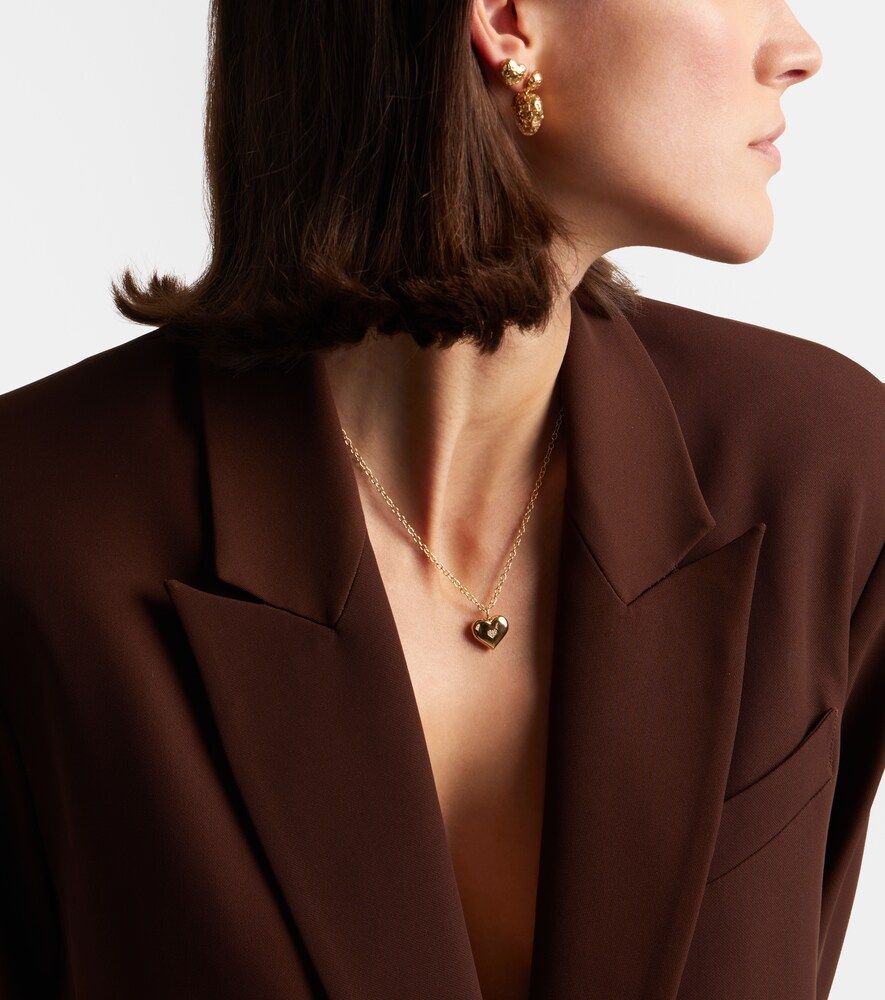 Collier Wallpaper Heart en or 14 ct et diamants - Sydney Evan - Modalova