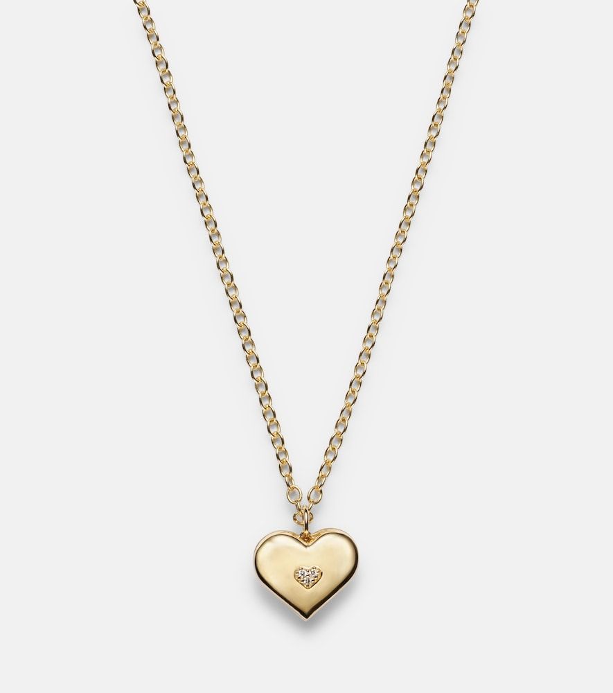 Collier Wallpaper Heart en or 14 ct et diamants - Sydney Evan - Modalova