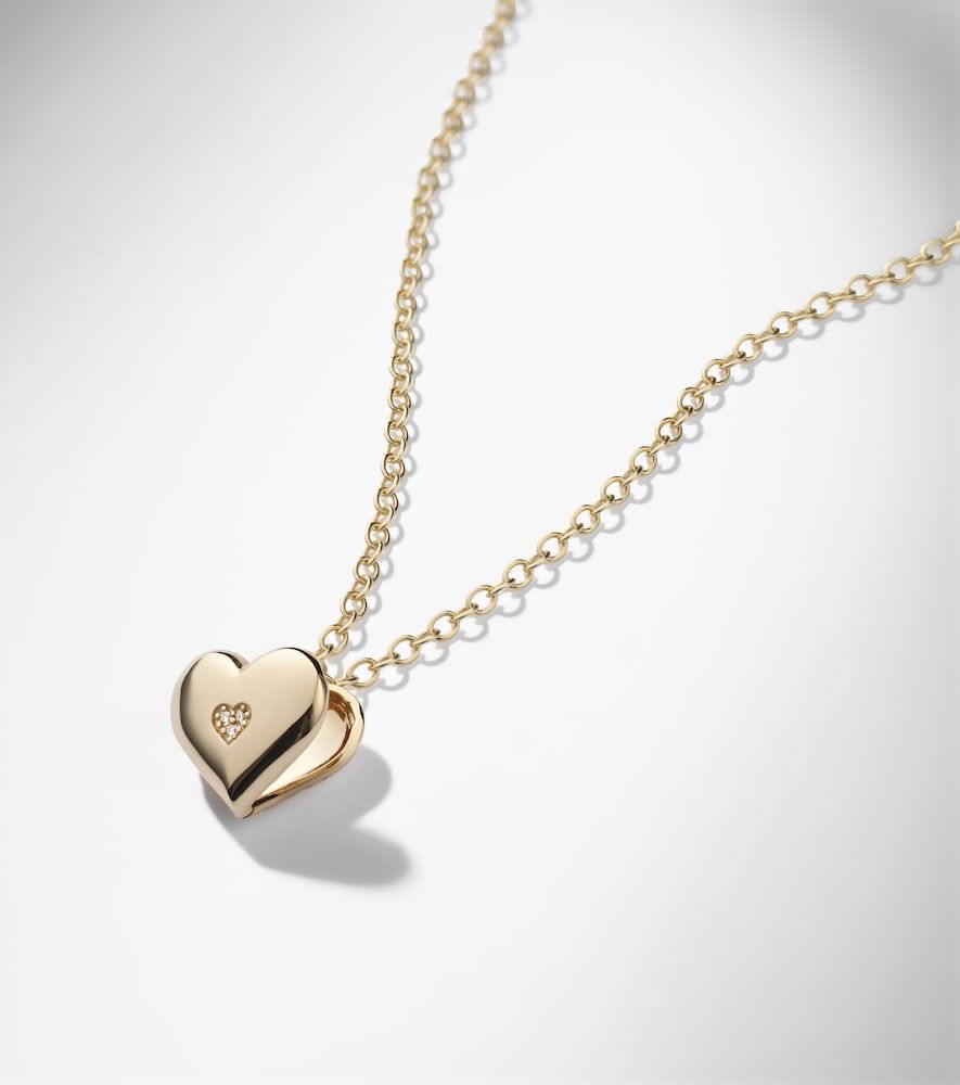 Collier Wallpaper Heart en or 14 ct et diamants - Sydney Evan - Modalova