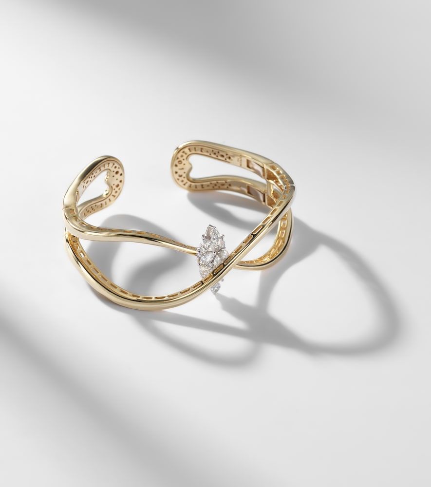 Bracelet Golden Strada en or blanc et jaune 18 ct et diamants - Yeprem - Modalova