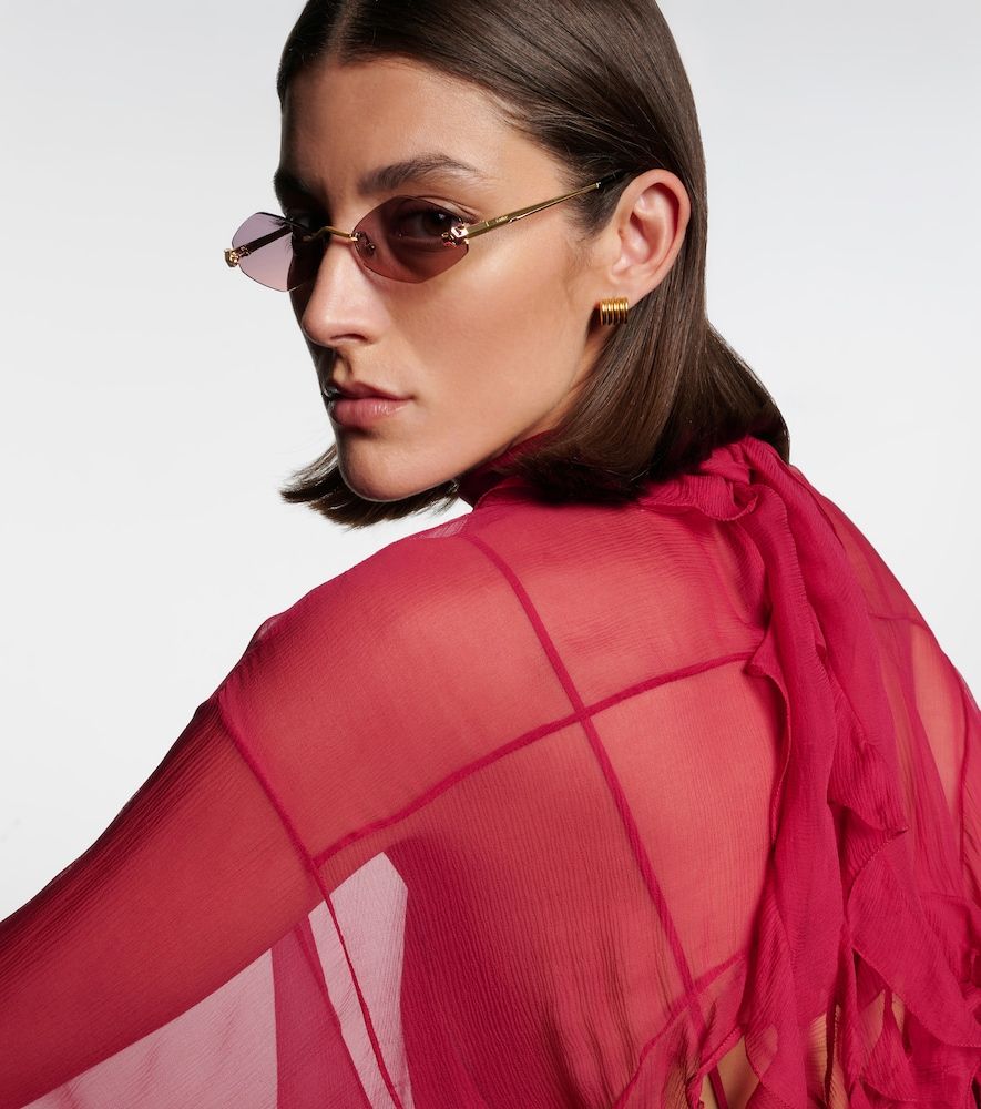 Lunettes de soleil géométriques Panthère de Cartier - Cartier Eyewear Collection - Modalova
