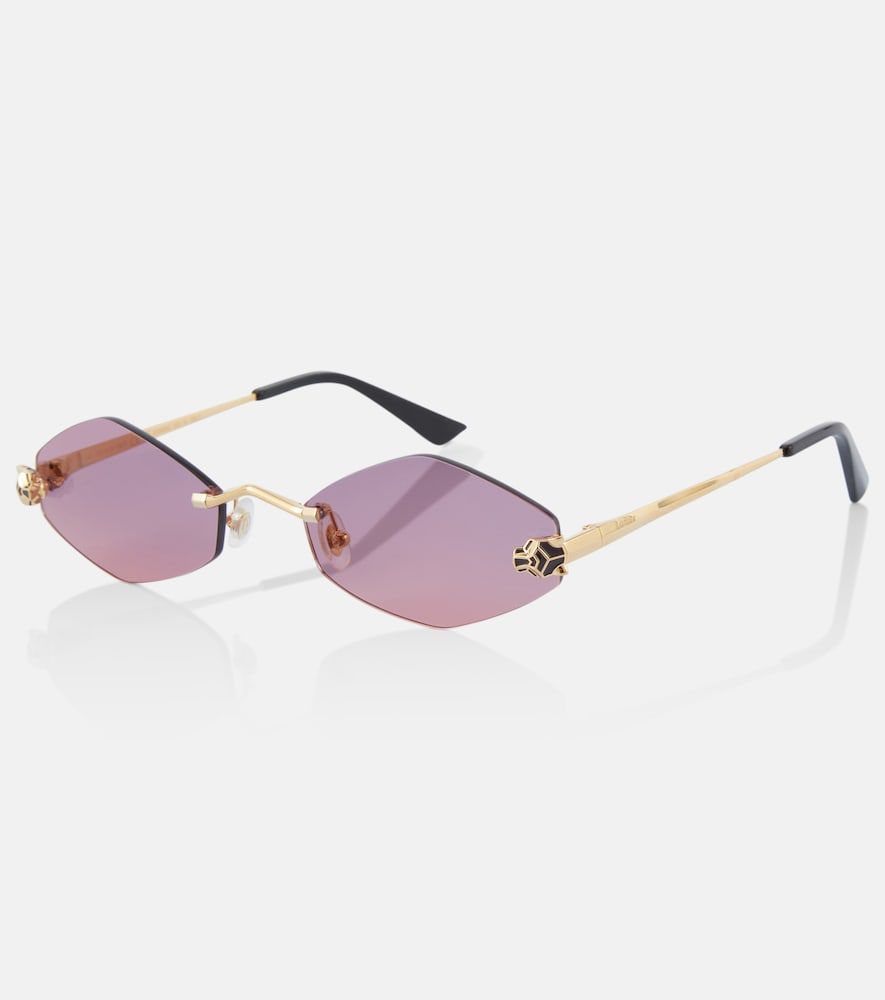 Lunettes de soleil géométriques Panthère de Cartier - Cartier Eyewear Collection - Modalova