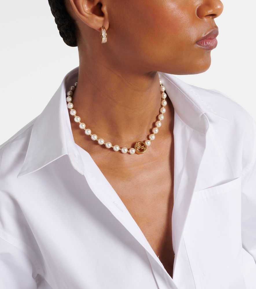 Collier Interlocking G à perles fantaisies - Gucci - Modalova