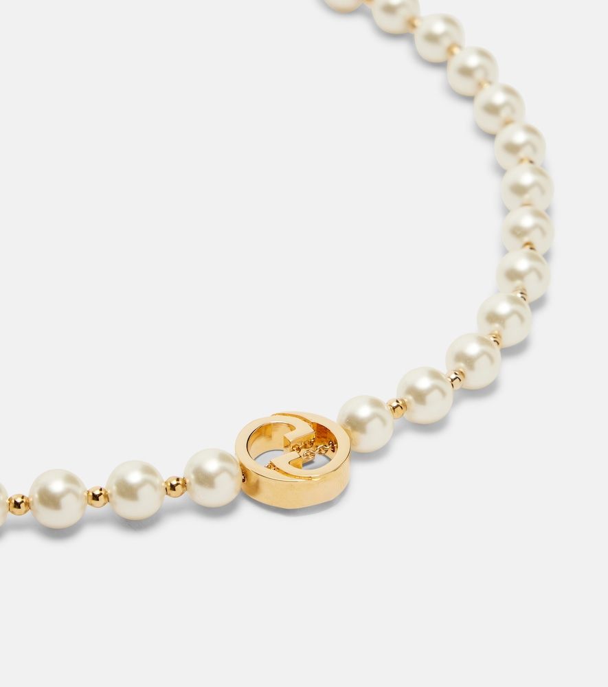 Collier Interlocking G à perles fantaisies - Gucci - Modalova